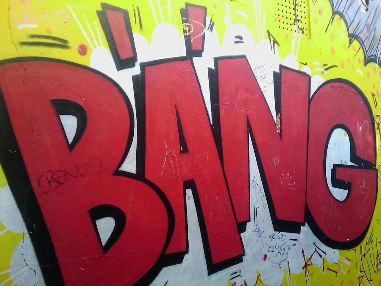 graffiti, bang, writing, red, pop, art, bang, bang, bang, bang, bang, pop