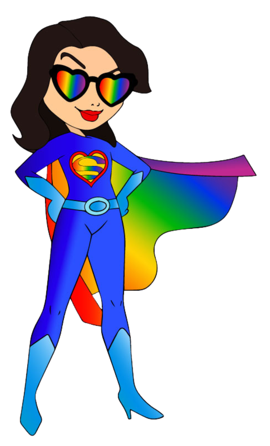 supersensible pose en super heroine avec sa cape au vent